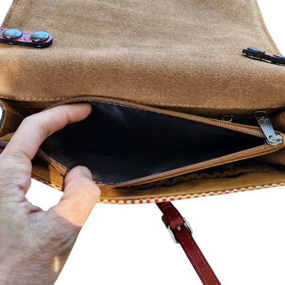 Patrica Nash Laurentina Italian Fine Straw Red Leather Crossbody Shoulder Bag - Picture 12 of 15